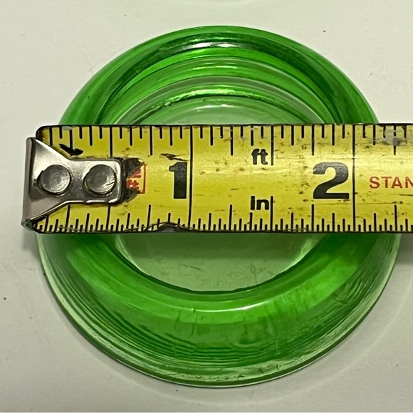 Furniture Coasters - Lot Of 4 Green UV Glass - Picture 5 of 8